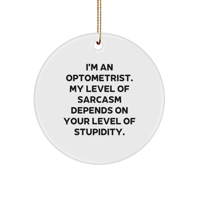 Funny Optometrist Gifts for Men, Women, Friends, and Family - Unique Circle Ornament with Sarcasm Quote, Perfect for Christmas Decorations - Image 1