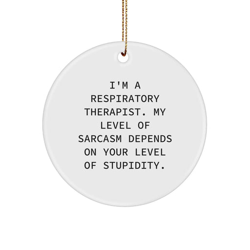 Funny Inspirational Respiratory Therapist Gifts from Friends - Sassy Christmas Circle Ornament for Respiratory Therapist, Respiratory Therapist Humor, Respiratory Therapist Decor - Image 1