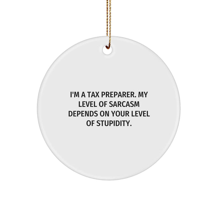 Funny Tax Preparer Gifts from Friends - I'm A Tax Preparer - Christmas Unique Circle Ornament for Tax Preparer, Tax Professionals, and Accountants - Image 1