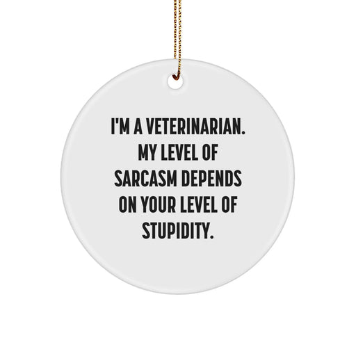 Funny Veterinarian Gifts, I'm A Veterinarian Circle Ornament, Humorous Christmas Memorable Present for Vet Friends and Family - Image 1