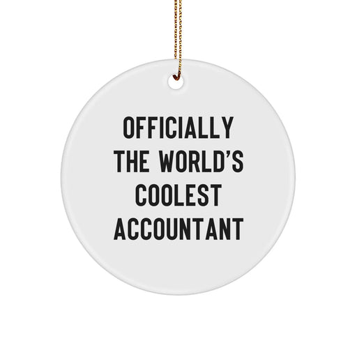Funny Accountant Gifts for Men from Friends at Christmas - Inspirational Circle Ornament - Image 1