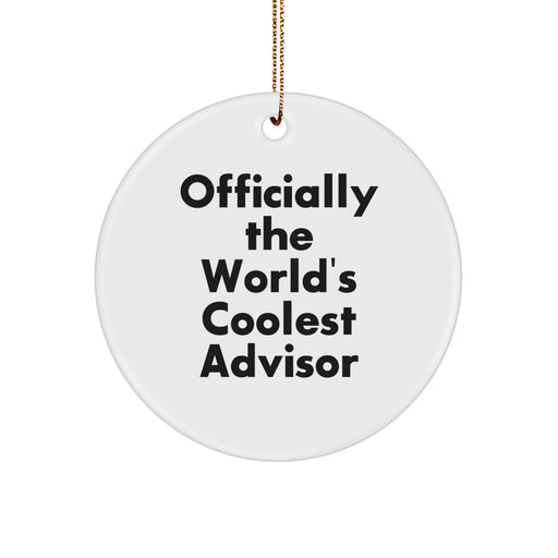 Funny Advisor Gifts for Men from Friends - Officially The World's Coolest Advisor Christmas Decoration Circle Ornament - Image 1