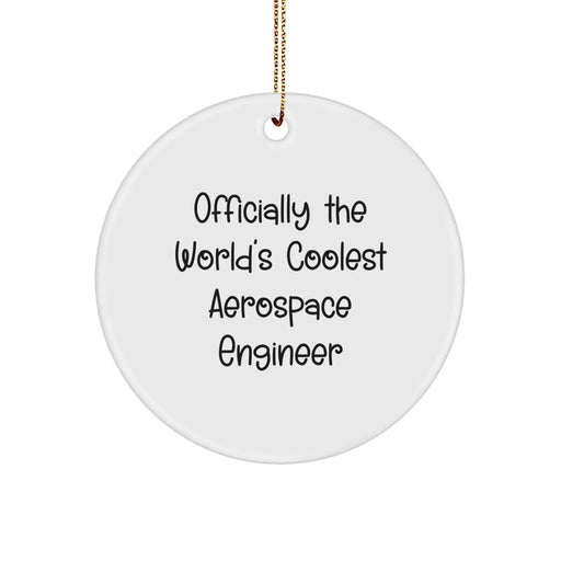 Funny Aerospace Engineer Gifts, Officially The World's Coolest Aerospace Engineer, Circle Ornament for Aerospace Engineer, Christmas Unique Gifts from Friends and Family - Image 1