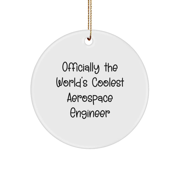Funny Aerospace Engineer Gifts, Officially The World's Coolest Aerospace Engineer, Circle Ornament for Aerospace Engineer, Christmas Unique Gifts from Friends and Family - Image 1