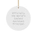 Funny Assistant Principal Gifts for Men, Officially The World's Coolest Assistant Principal, Circle Ornament Christmas Unique Gifts from Friends - Image 1