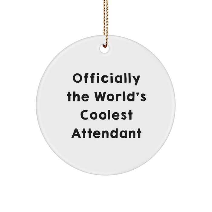 Funny Attendant Gifts from Men, Women, or Friends - 'Officially The World's Coolest Attendant' Christmas Unique Gifts for Attendant, Family, or Coworkers - Image 1