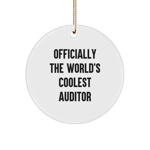 Funny Auditor Gifts for Him or Her, Officially The World's Coolest Auditor Circle Ornament for Men, Women, Friends, Coworkers, Family - Christmas Unique - Image 1
