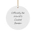 Funny Banker Gifts from Friends - Officially The World's Coolest Banker Christmas Unique Circle Ornament for Him - Image 1