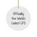 Funny CFO Gifts for Men - 'Officially The World's Coolest Cfo' Circle Ornament, White, Christmas Unique Gifts from Friends and Family - Image 1