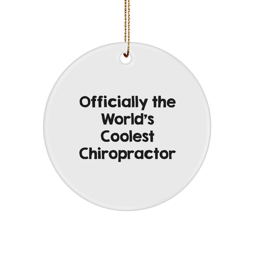 Funny Chiropractor Gifts from Friends for Christmas Unique Ornament Officially the Worlds Coolest Chiropractor Circle Decoration - Image 1