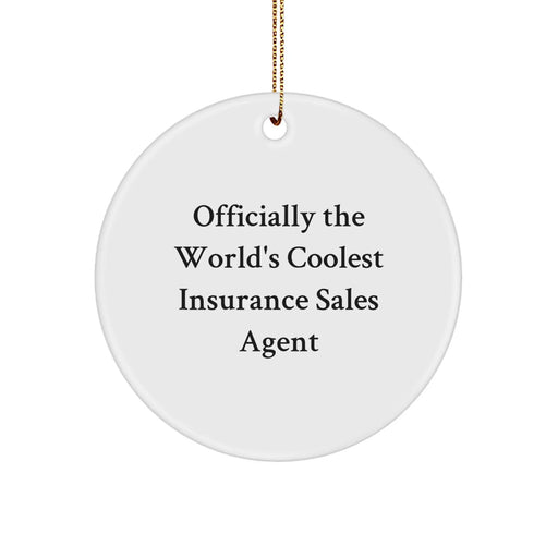 Funny Insurance Sales Agent Gifts from Friends for 'Officially The World's Coolest Insurance Sales Agent' Christmas Unique Ornaments - Image 1