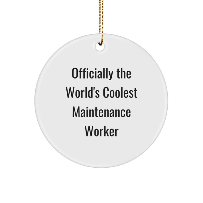 Funny Maintenance Worker Gifts from Friends, Officially The World's Coolest Maintenance Worker Christmas Unique Gifts for Maintenance Worker - Image 1