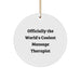 Funny Massage Therapist Gifts for Men from 'Officially The World's Coolest Massage Therapist', Unique Circle Ornament for Christmas - Image 1