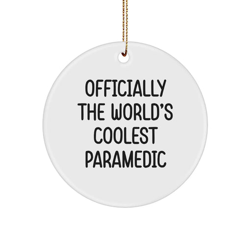 Funny Rescue Worker Gifts from Friends, Officially The 'World's Coolest Rescue Worker' Circle Ornament for Men - Image 1