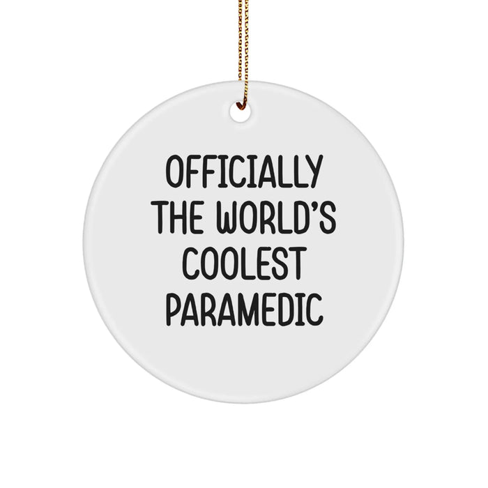 Funny Rescue Worker Gifts from Friends, Officially The 'World's Coolest Rescue Worker' Circle Ornament for Men - Image 1
