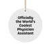 Christmas Unique Gifts for Physician Assistant, 'Officially The World's Coolest' Circle Ornament for Men or Women Friends Coworkers Family - Image 1