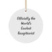 Funny Receptionist Gifts for Men, Women, Coworkers - 'Officially The World's Coolest Receptionist' Christmas Unique Ornaments Circle - Image 1