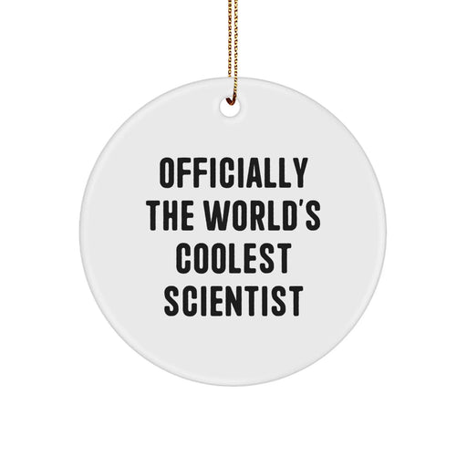 Funny Scientist Gifts for Men, World's Coolest Scientist Circle Ornament, Christmas Unique Presents from Friends, Scientist Decorations for Home - Image 1