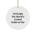 Funny Underwriter Gifts, Officially The World's Coolest Underwriter, Circle Ornament Christmas Unique Gifts from Friends and Family - Image 1
