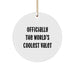 Funny Valet Gifts for Men, Officially The World's Coolest Valet - Circle Ornament, Christmas Unique Gifts from Friends - Image 1