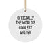 Funny Writer Christmas Unique Gifts from Friends for Men Writer Circle Ornament Officially The World's Coolest Writer - Image 1