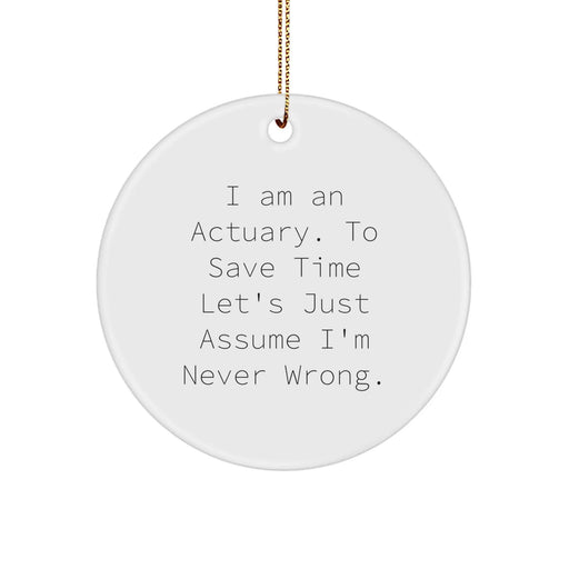 Funny Actuary Gifts for Men, Actuary Christmas Unique Gifts from Friends, Circle Ornament for Actuary Office Decor - Image 1