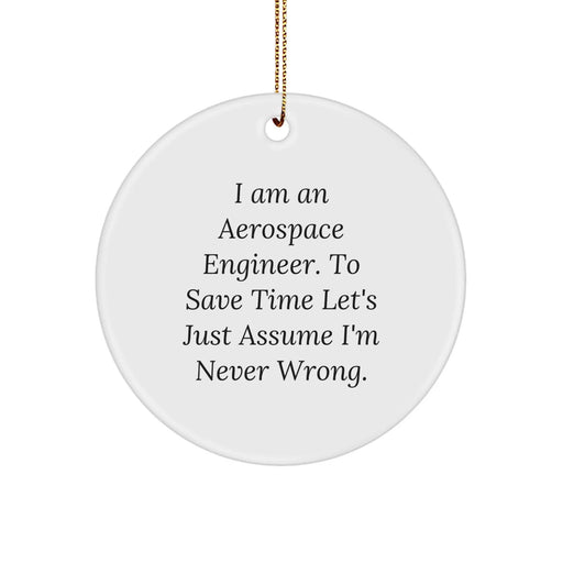 Aerospace Engineer Funny Quote Circle Ornament Gifts from Friends and Family for Christmas Unique - Image 1