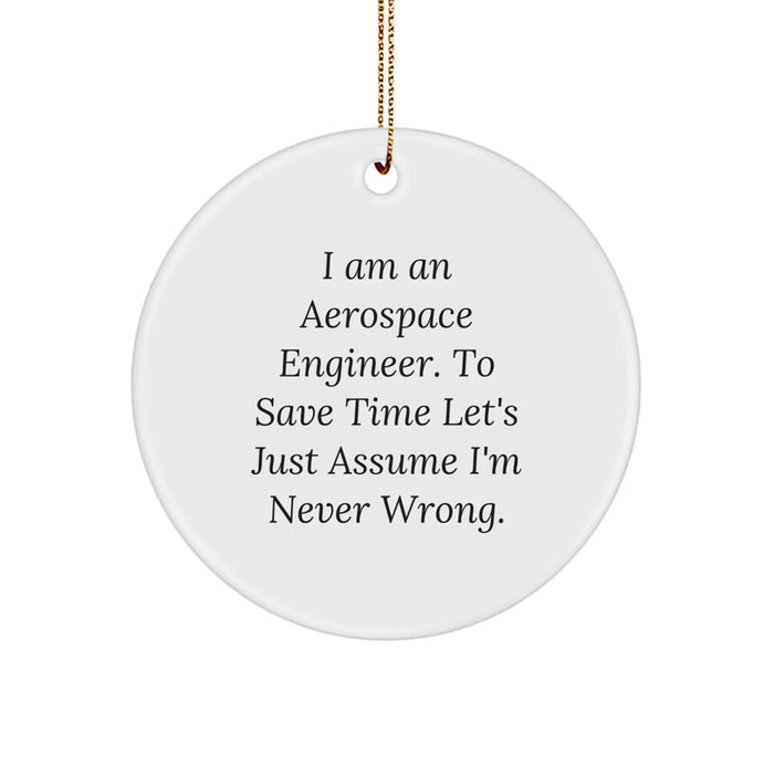 Aerospace Engineer Funny Quote Circle Ornament Gifts from Friends and Family for Christmas Unique - Image 1