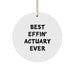 Funny Actuary Gifts from Friends for Actuary Men Unique Circle Ornament Best Effin' Actuary Ever Christmas - Image 1