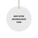 Funny Archeologist Gifts from Friends, Best Effin' Archeologist Ever Circle Ornament, Christmas Unique for Archeologist Enthusiasts - Image 1