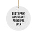 Funny Assistant Principal Gifts for Men, White Circle Ornament Best Effin' Assistant Principal Ever, Christmas Unique Gifts from Friends - Image 1