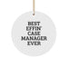Funny Case Manager Gifts for Christmas - Best Effin' Case Manager Ever Circle Ornament, Gifts from Men to Case Manager, Unique Circle Shaped Decorations - Image 1