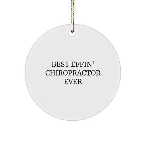Funny Chiropractor Gifts from Men, Women, Friends, Coworkers, Family - Best Effin' Chiropractor Ever Circle Ornament for Chiropractor - Image 1