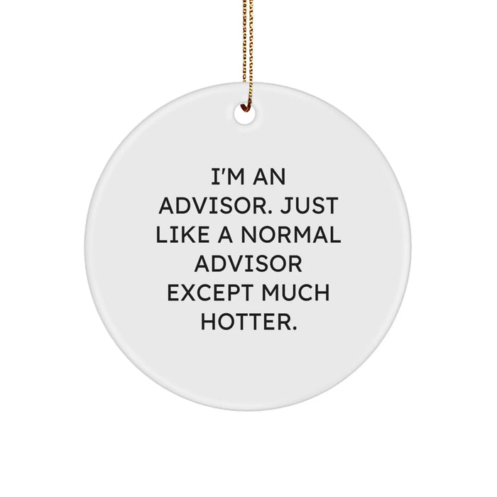 Funny Advisor Gifts from Friends - Christmas Unique Circle Ornament, Gifts for Advisor Men - Image 1