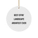 Funny Landscape Architect Gifts for Men - Best Effin' Landscape Architect Ever Circle Ornament, White, Christmas Unique Gifts from Friends and Family - Image 1