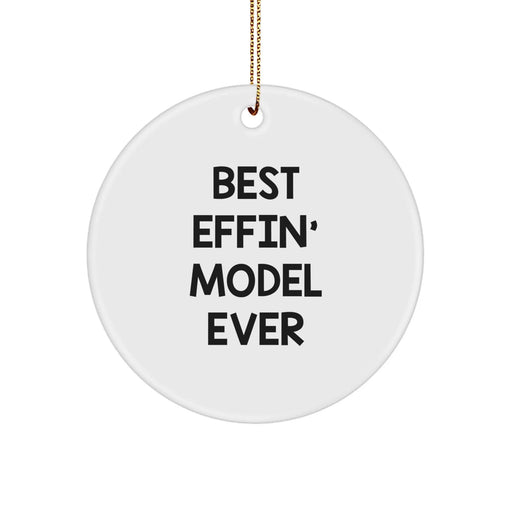 Funny Model Circle Ornament Gifts from Friends and Family for Christmas - Best Effin' Model Ever - Image 1