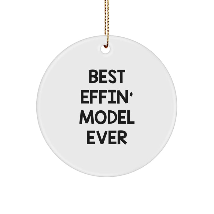 Funny Model Circle Ornament Gifts from Friends and Family for Christmas - Best Effin' Model Ever - Image 1