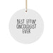 Funny Oncologist Gifts from Friends - Best Effin' Oncologist Ever Christmas Unique Circle Ornament for Oncologist Men - Image 1
