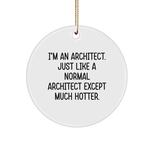 Funny Architect Gifts for Men, Christmas Unique Circle Ornament from Friends, Coworkers, Family - 'I'm An Architect' Decorative - Image 1