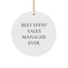 Funny Sales Manager Gifts for Men, Sales Manager Christmas Unique Decorations - Circle Ornament with 'Best Effin' Sales Manager Ever' Quote - Image 1