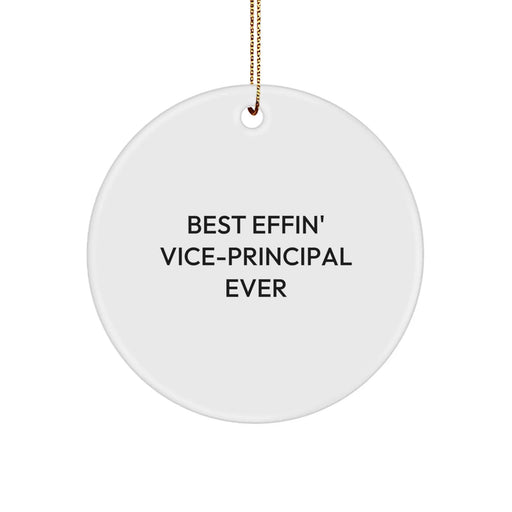 Funny Vice-Principal Gifts for Men Women Friends Coworkers, Best Effin' Vice-Principal Ever Circle Ornament, Christmas Unique Decorations - Image 1