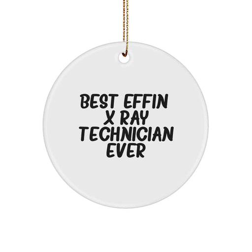 Funny X-Ray Technician Gifts from Family for X-Ray Technician Men - Circle Ornament, Best Effin' X-ray Technician Ever, Christmas Unique Gifts - Image 1