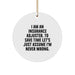 Funny Insurance Adjuster Gifts from Men to Friends - Circle Ornament with I Am Never Wrong Quote for Christmas Unique Gifts - Image 1