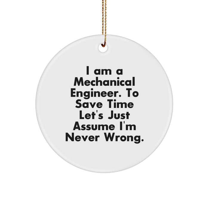 Funny Mechanical Engineer Gifts for Men, Christmas Unique Circle Ornaments for Engineers, Gifts from Friends to Family - Image 1