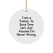 Funny Inspirational Trainer Gifts from Friends for Men - I Am A Trainer Circle Ornament, White, Christmas Unique Gifts, Personalized Trainer Humor - Image 1