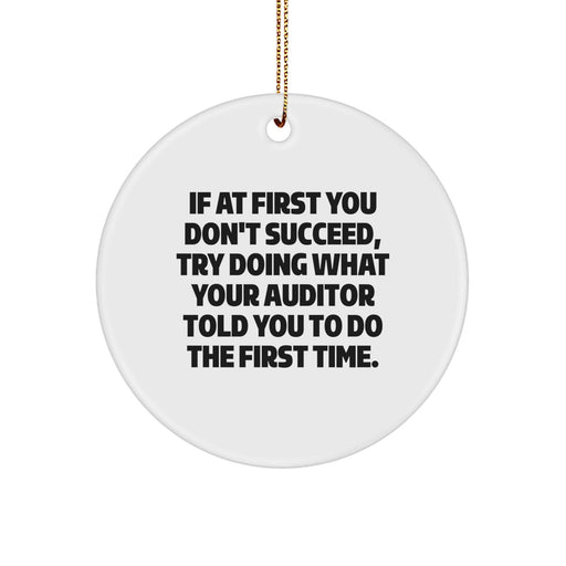 Funny Auditor Gifts for Men, Unique Circle Ornament for Christmas Unique Gifts from Friends, Coworkers, Family to Auditor, Auditor Quote, In the Words of Your Auditor - Image 1