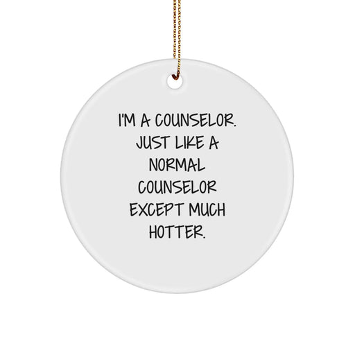 Funny Counselor Gifts from Men to Women Coworker Christmas Circle Ornament - Image 1