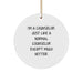 Funny Counselor Gifts from Men to Women Coworker Christmas Circle Ornament - Image 1
