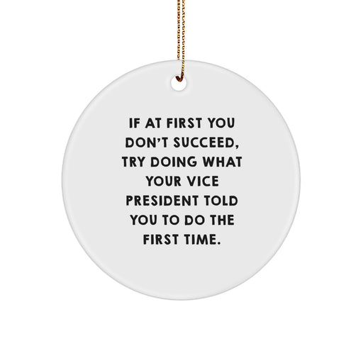 Funny Vice President Circle Ornament Gifts from Friends and Family for Christmas Unique Ornaments - Image 1