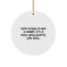 Funny Kite Flying Gifts for Men - 'Kite Flying Is Not A Hobby' White Circle Ornament with Gold Cord for Christmas Unique Presents from Friends - Image 1